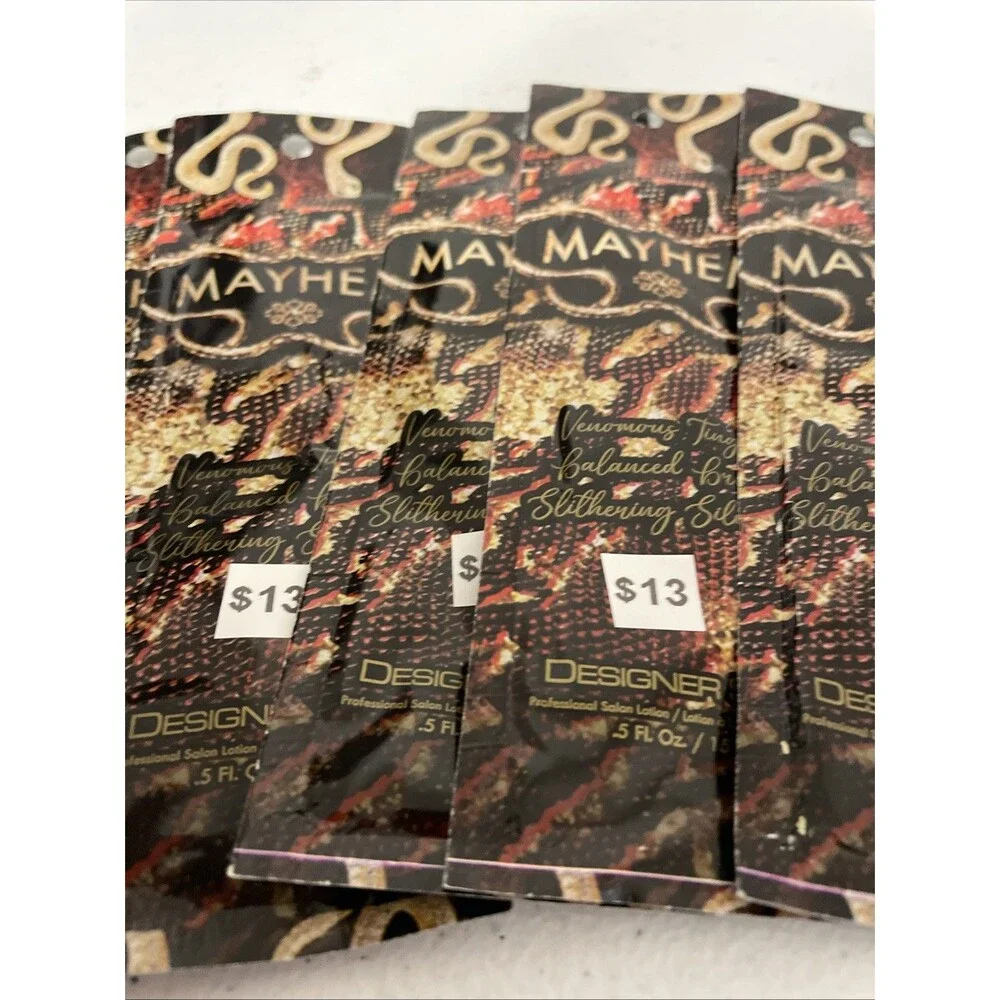5 Designer Skin Mayhem Tingle Bronzer Tanning Lotion Packets